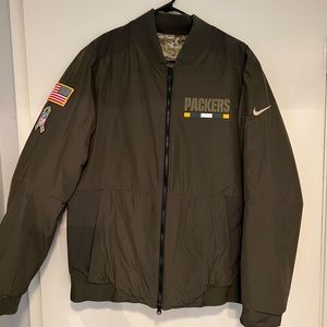 Green Bay Packers Salute to Service Green Jacket Reversible